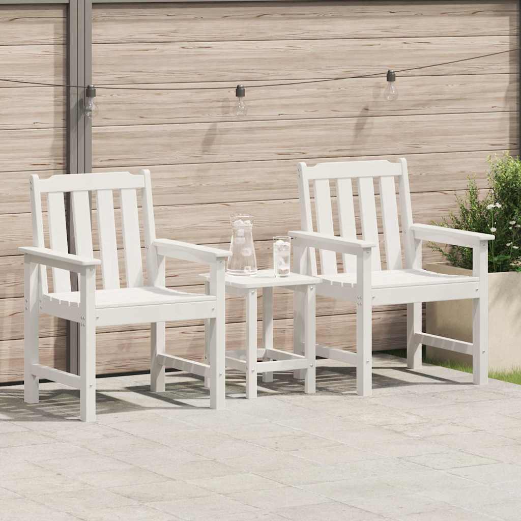 vidaXL Tuinbank Wit 120 x 59 x 88 cm HDPE