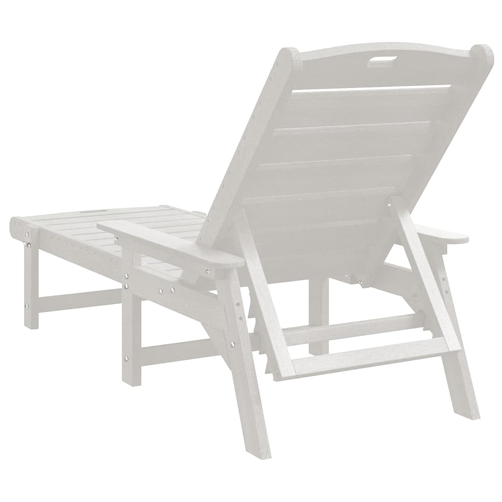 vidaXL Ligstoel Wit 195,5 x 53 x 98,5 cm HDPE