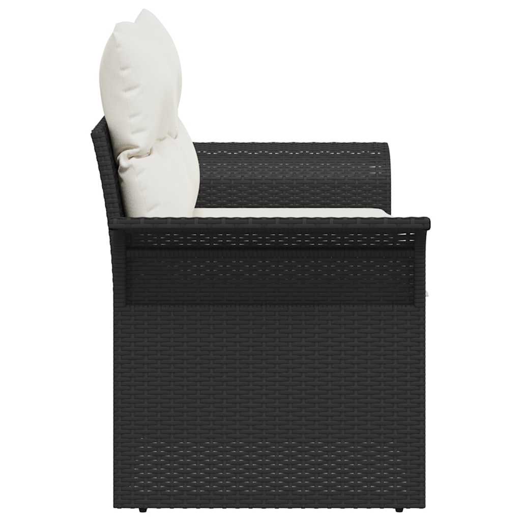 vidaXL Tuin Sofa met kussen Zwart 141 x 62 x 69cm poly rattan