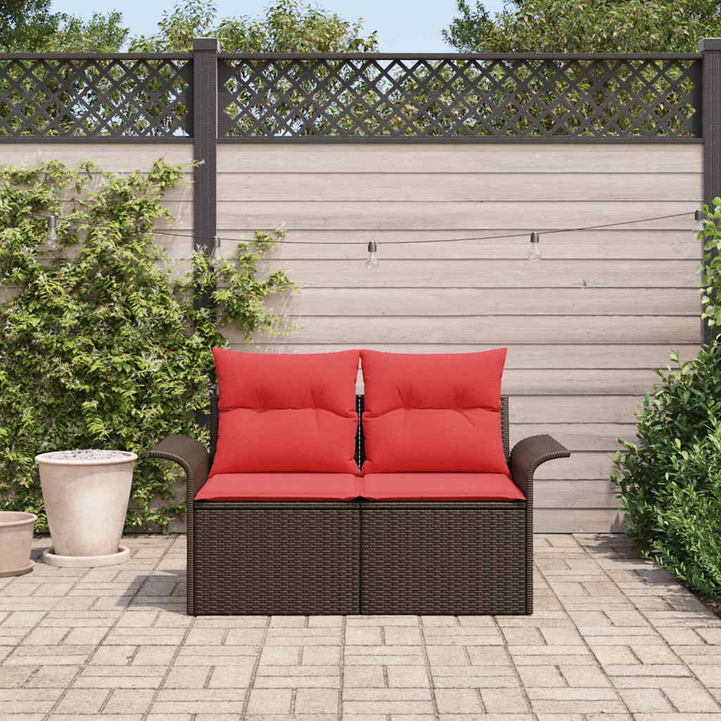 vidaXL Garden Sofa with Cushion 141 x 62 x 69 cm Poly Rattan