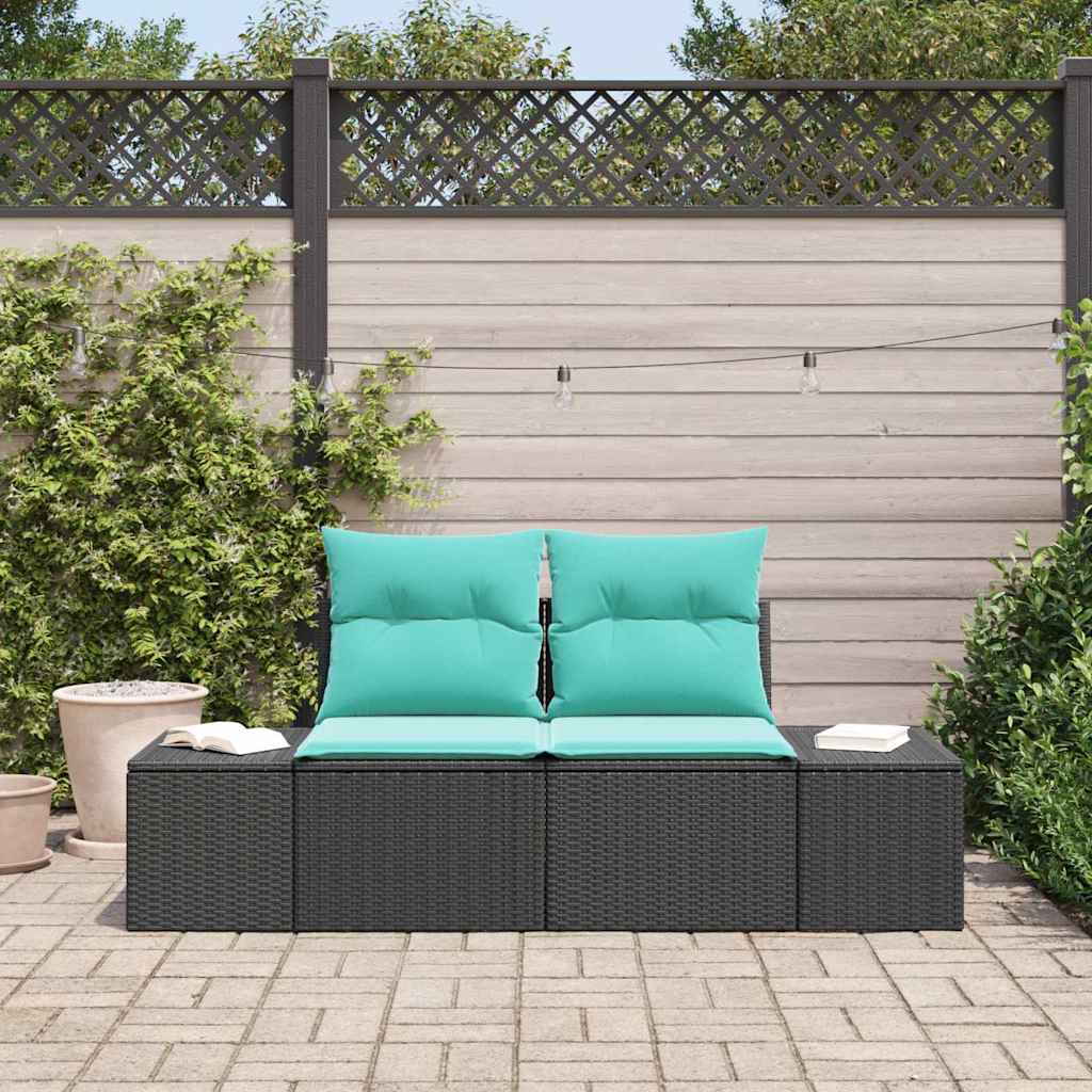 vidaXL Tuin Sofa met kussen 184 x 62 x 69 cm poly rattan
