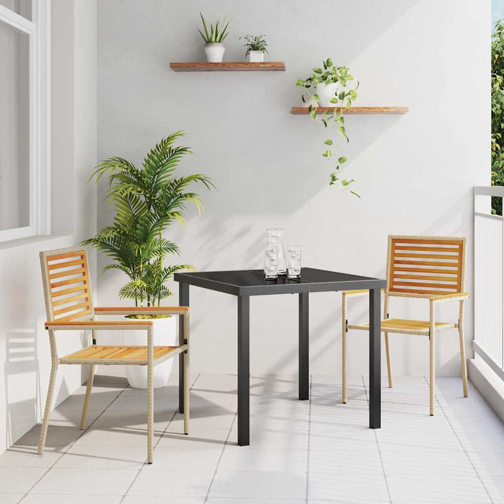 vidaXL Stacking Garden Chairs 4 pcs Brown and Black