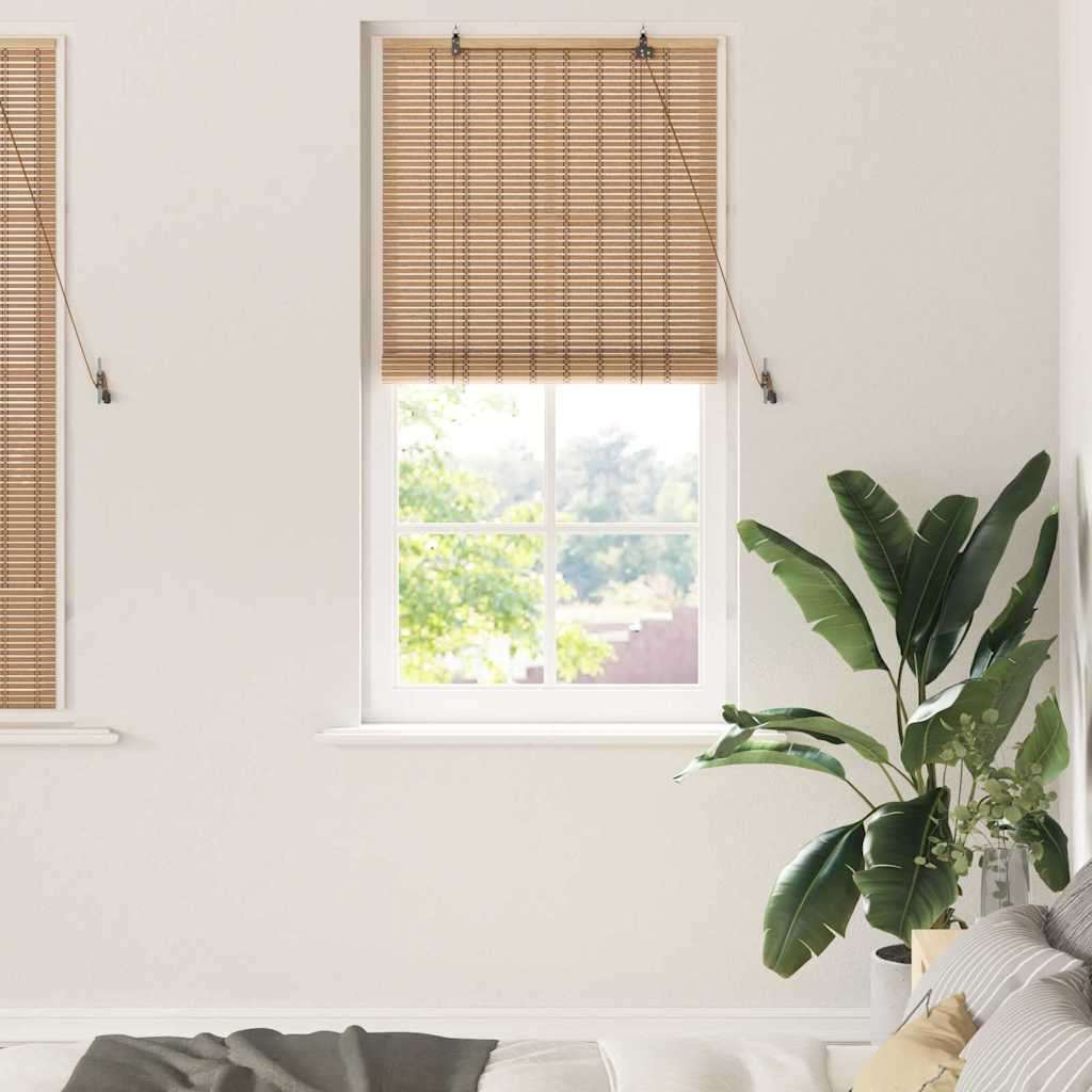 vidaXL Roller Blind with Curtains Natural 60 x 160 cm Bamboo