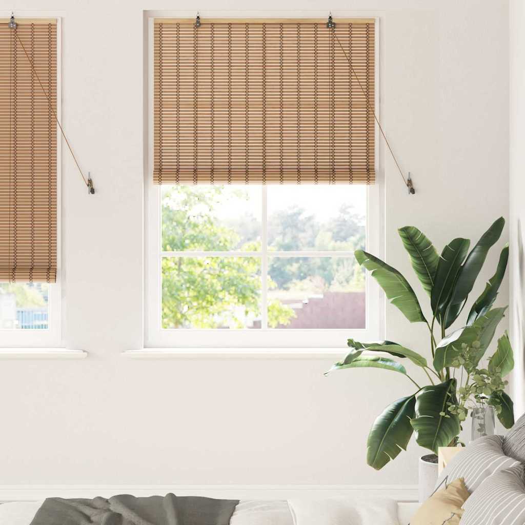 vidaXL Roller Blind with Curtains Natural 60 x 160 cm Bamboo