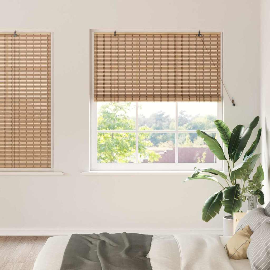 vidaXL Roller Blind with Curtains Natural 60 x 160 cm Bamboo