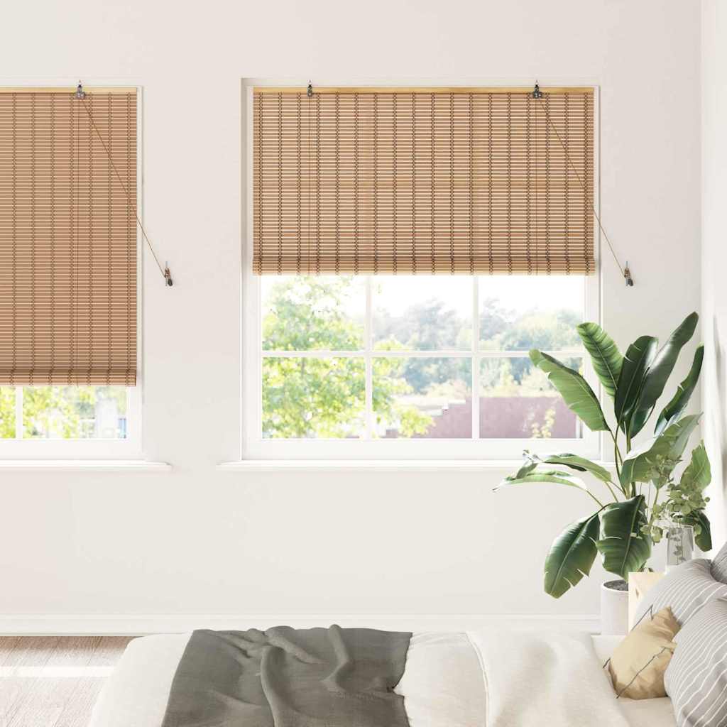vidaXL Roller Blind with Curtains Natural 60 x 160 cm Bamboo