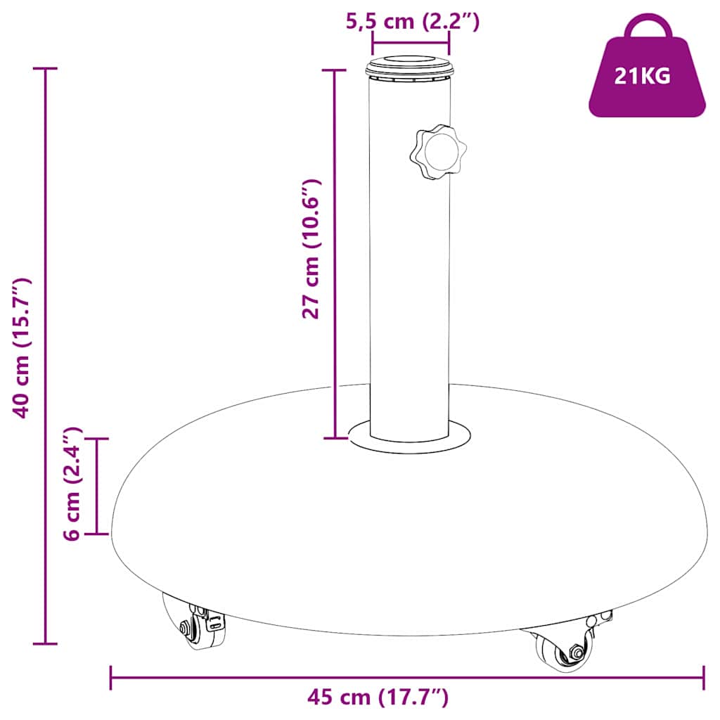 vidaXL Parasolvoet Multikleur Ø 45 x 33 cm Betonkleurig