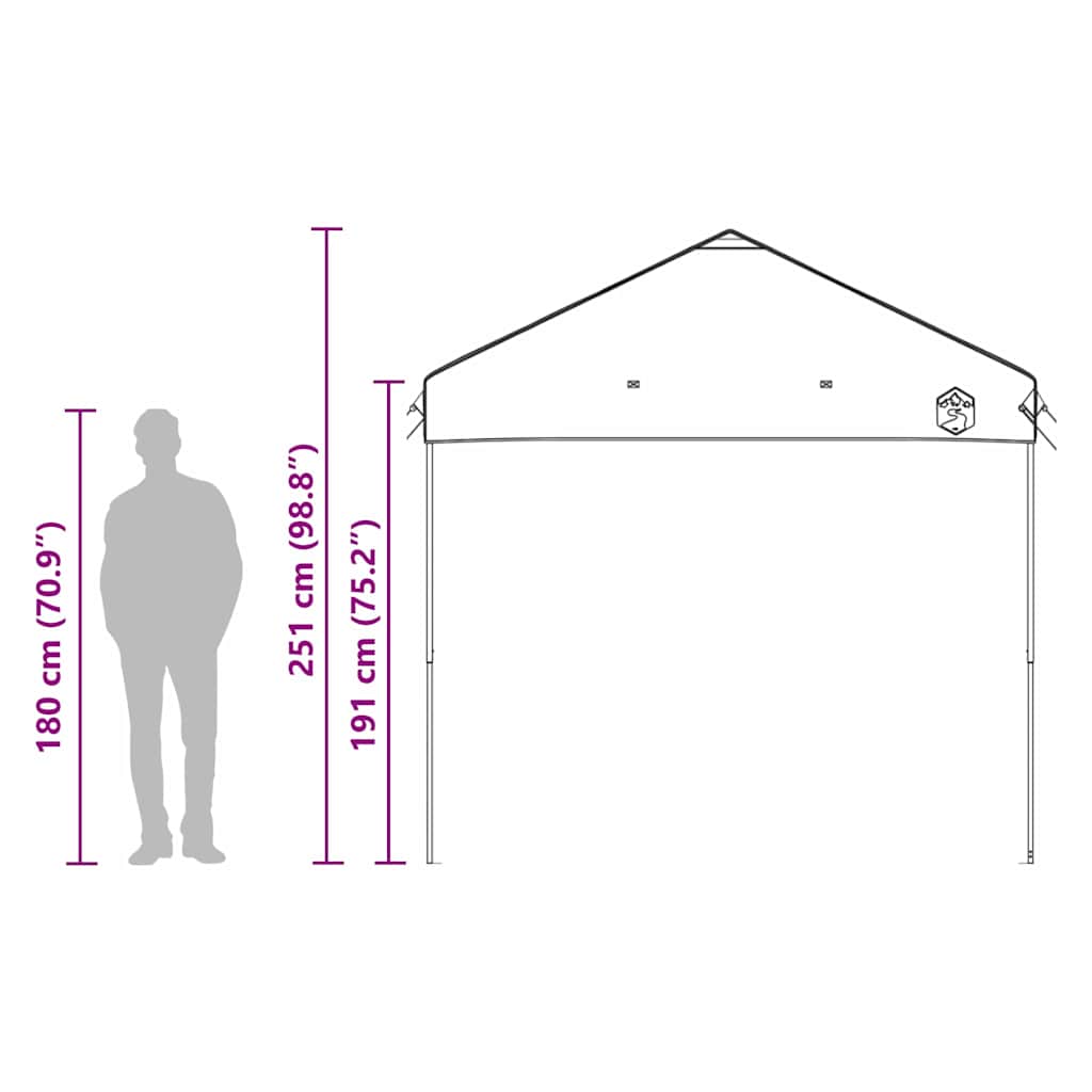 vidaXL Luifel Tent Blauw 290 x 290 x 251 cm Stof