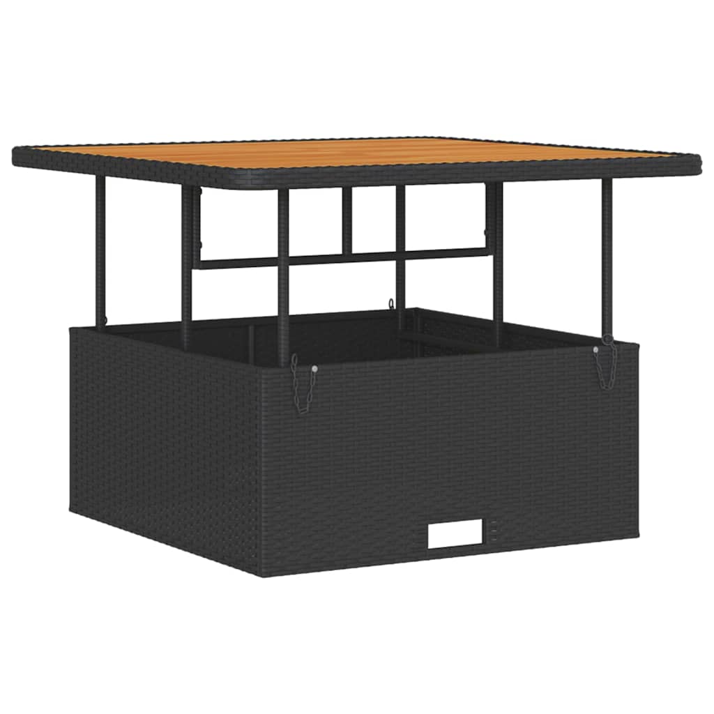 vidaXL Tuin Eettafel Set Zwart poly rattan