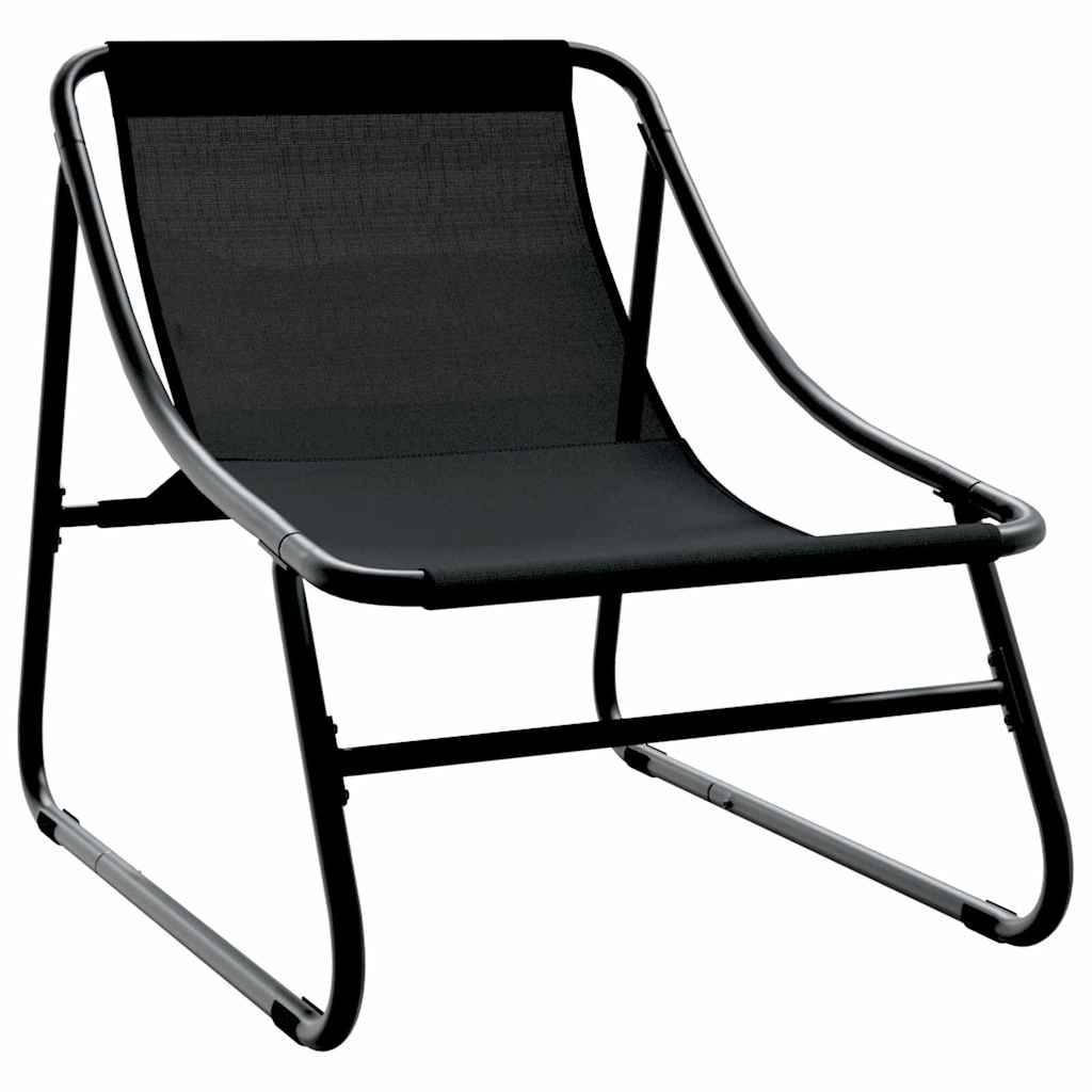 vidaXL Tuinmeubelen 2 pcs Zwart 60,5 x 81 x 71 cm Gepoedercoat staal