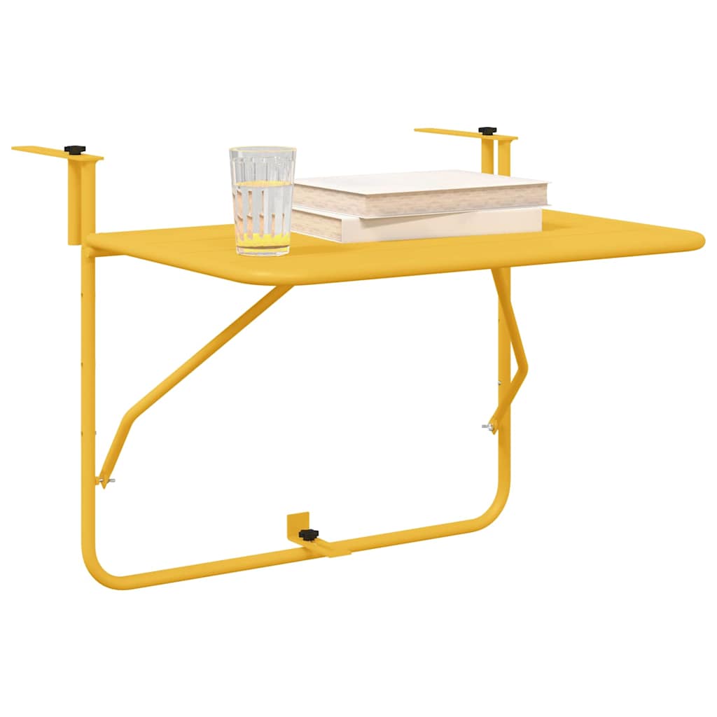 vidaXL Balkontafel 60x40 cm staal zwart