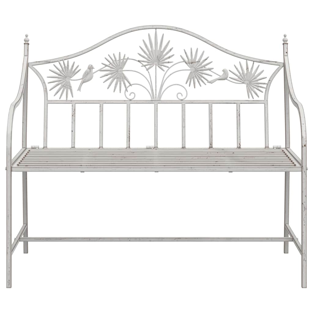 vidaXL Tuinbank Antiek wit 104 x 52,5 x 89 cm Staal