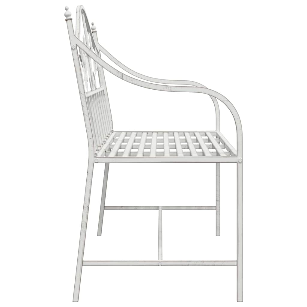 vidaXL Tuinbank Antiek wit 104 x 52,5 x 89 cm Staal