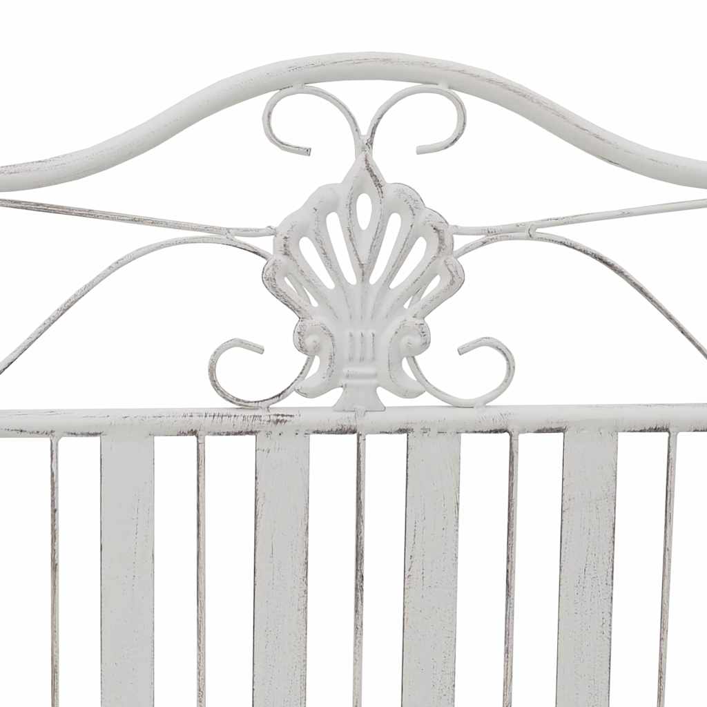 vidaXL Garden Bench Antique White 103.5 x 59 x 89 cm Steel