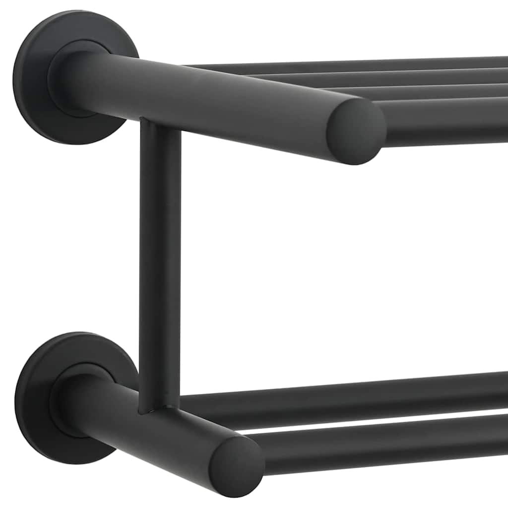 vidaXL Handdoekenrek Zwart 61 x 23 x 17 cm Roestvrij staal