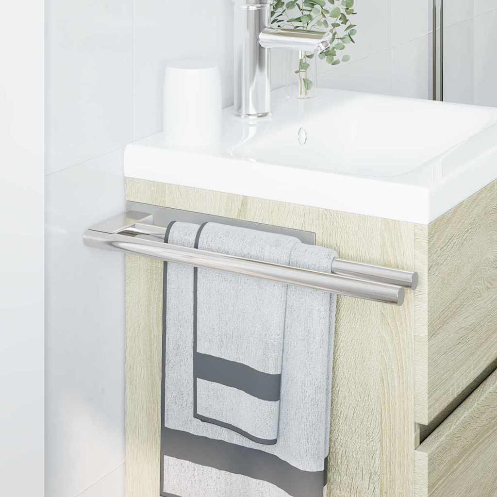 vidaXL Towel Rack Silver 40 x 9 x 4 cm Stainless Steel