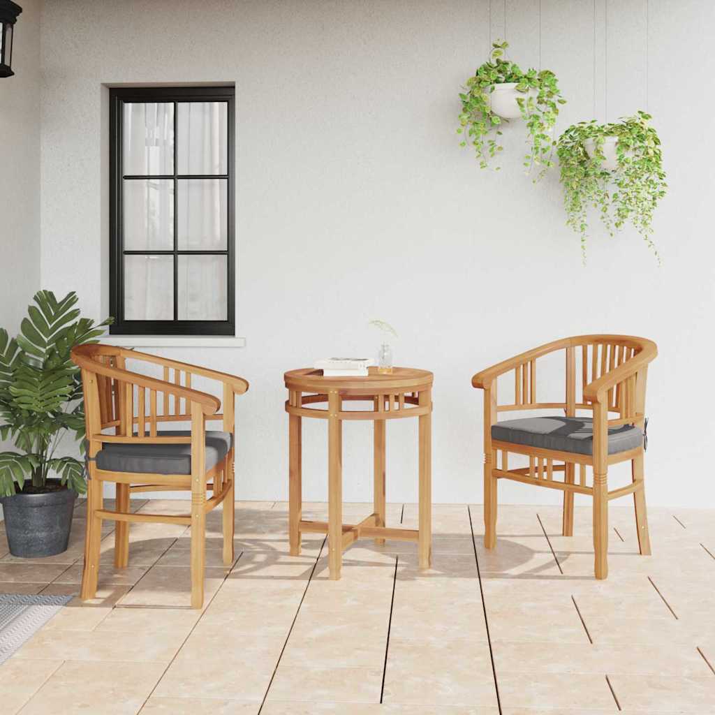 vidaXL Chair 2 pcs Brown 63 x 58 x 89 cm Solid Teak Wood