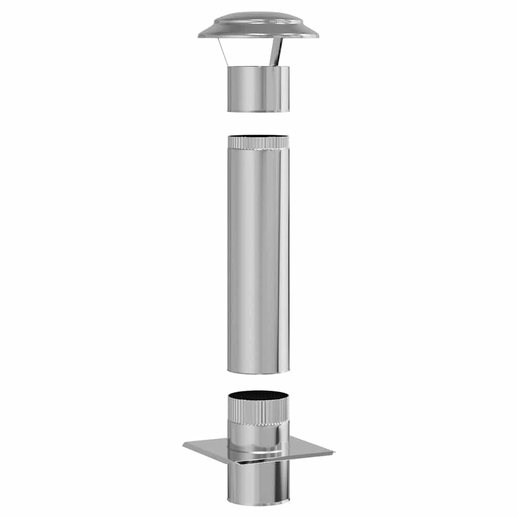 vidaXL Chimney Extension Silver 25 x 25 x 82 cm Stainless Steel