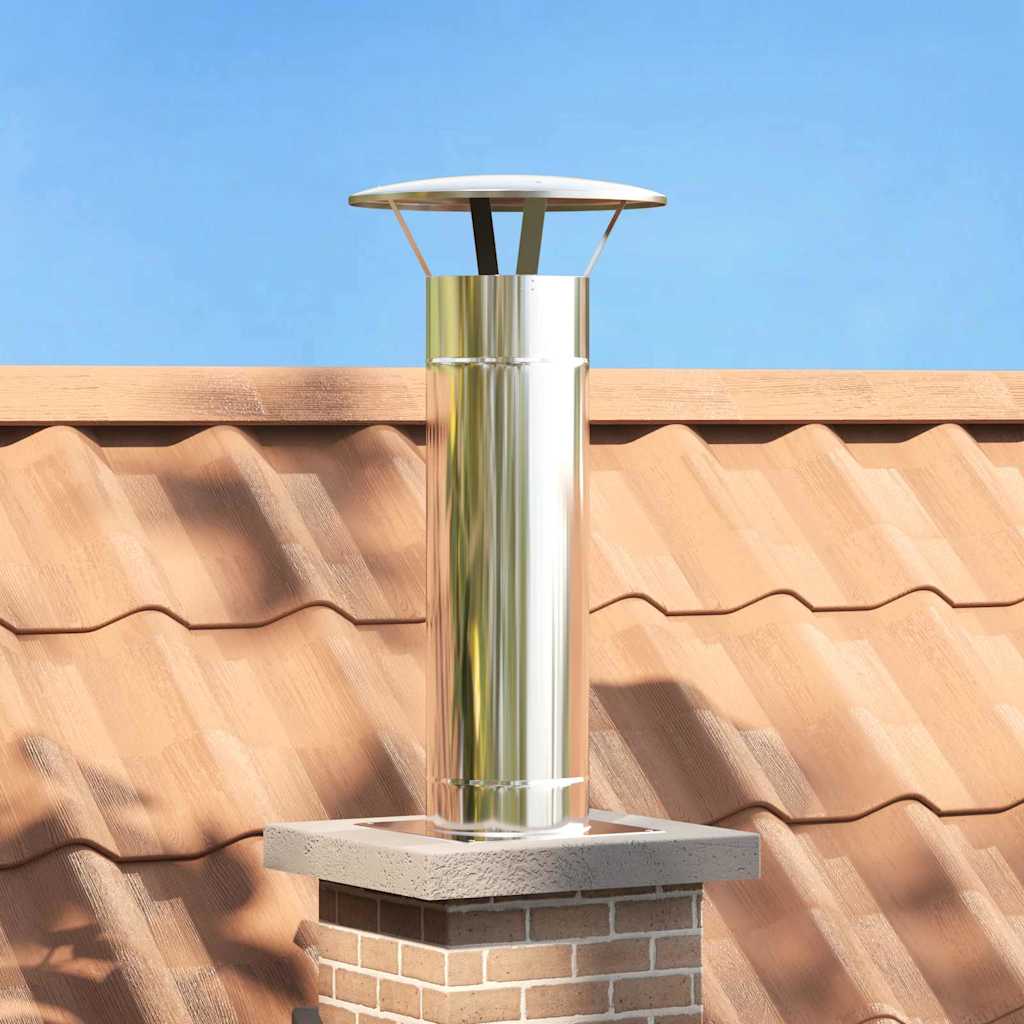 vidaXL Chimney Extension Silver 25 x 25 x 82 cm Stainless Steel