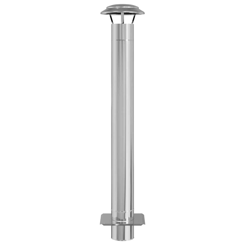 vidaXL Schouw Verlengstuk Zilver 25 x 25 x 132 cm Roestvrij staal