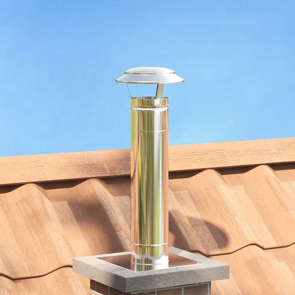 vidaXL Rain Cover Chimney Silver 20 x 20 x 18 cm Stainless Steel