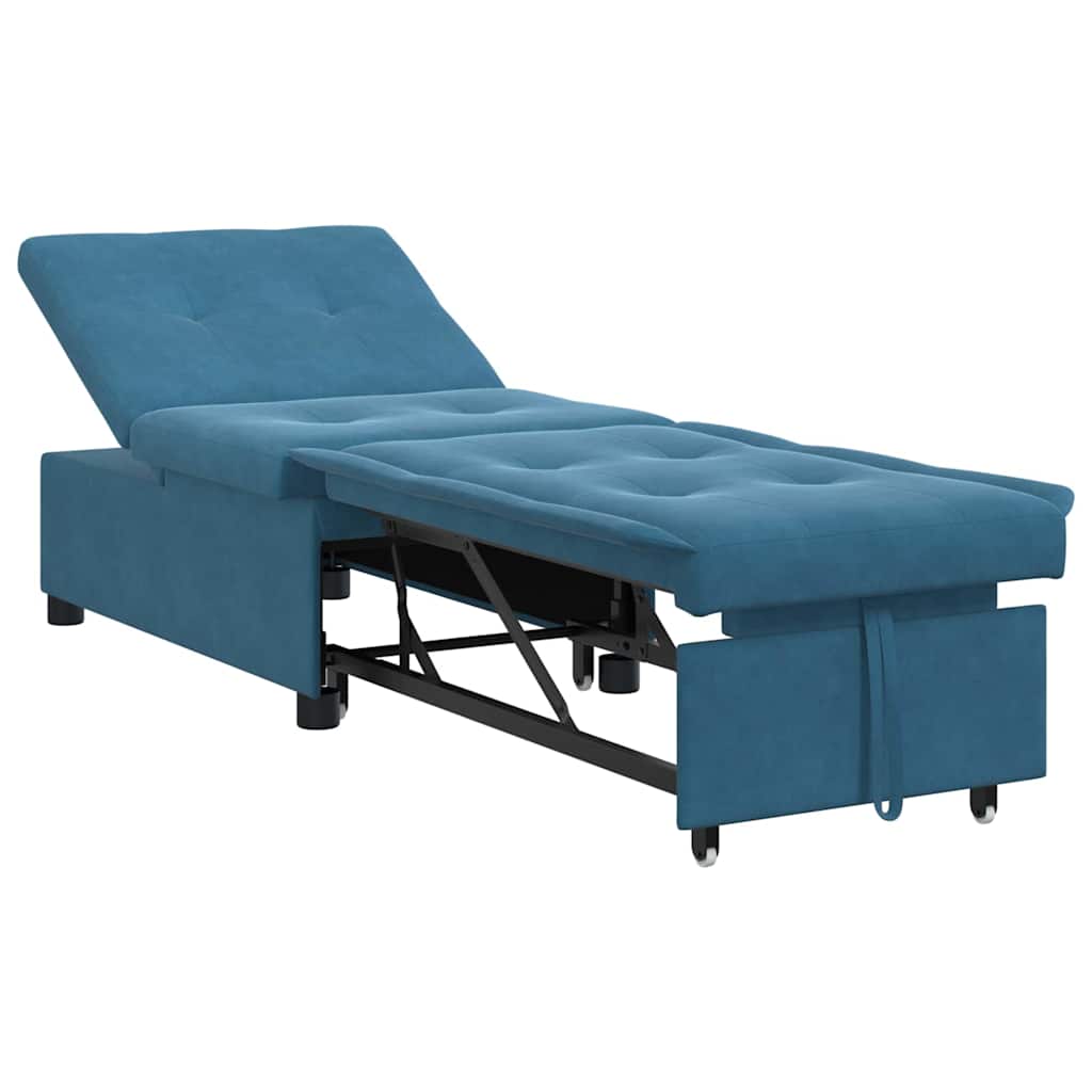 vidaXL Slaapbank Blauw 194 x 67 x 82 cm Fluweel
