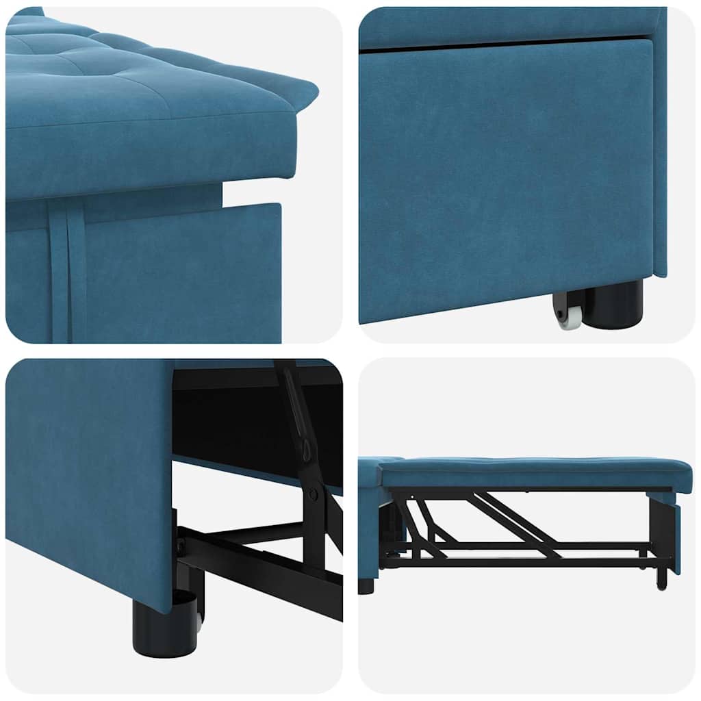 vidaXL Slaapbank Blauw 194 x 67 x 82 cm Fluweel
