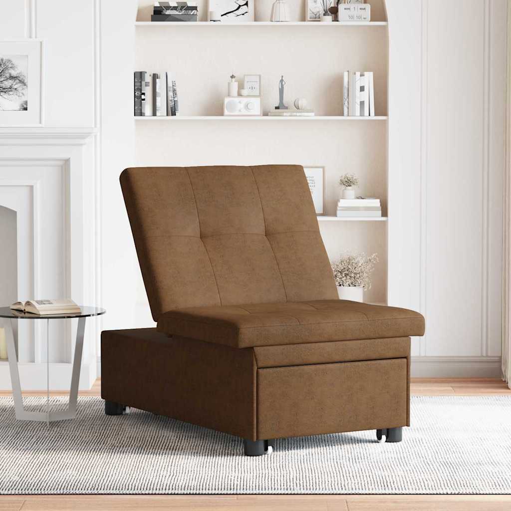 vidaXL Sofa Bed Brown 194 x 67 x 82 cm Huahua Fabric