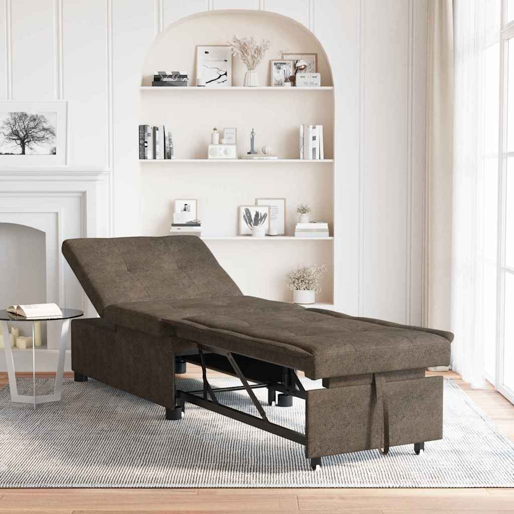 vidaXL Sofa Bed Brown 194 x 67 x 82 cm Huahua Fabric