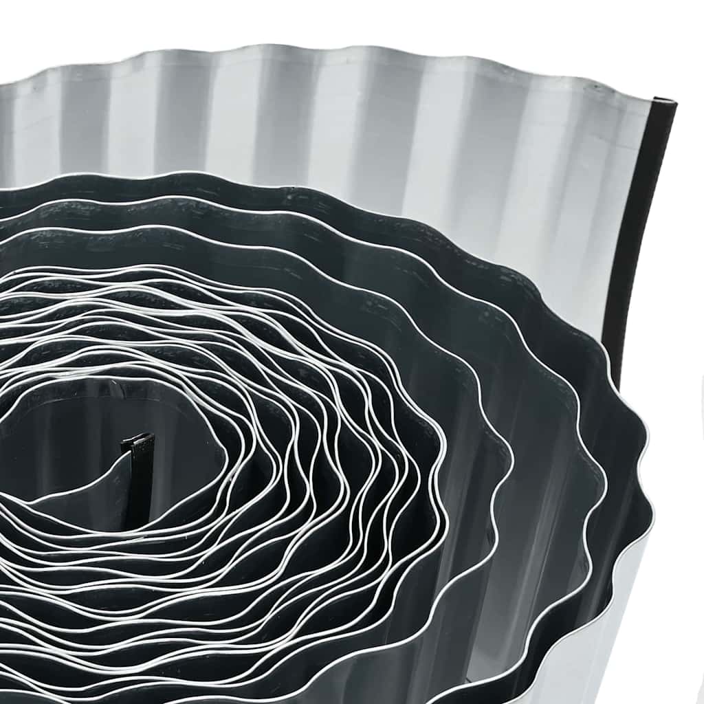 vidaxl Grasrand Zilver 1000 x 15 x 0.03 cm Gegalvaniseerd Staal