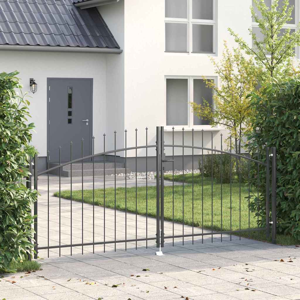 vidaXL Double Door Gate with Spear Top 299.5x149.5 cm