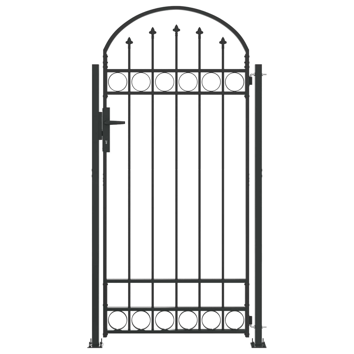 vidaXL Hekpaal. met slot Grijs 200 x 88 x 14 cm Staal