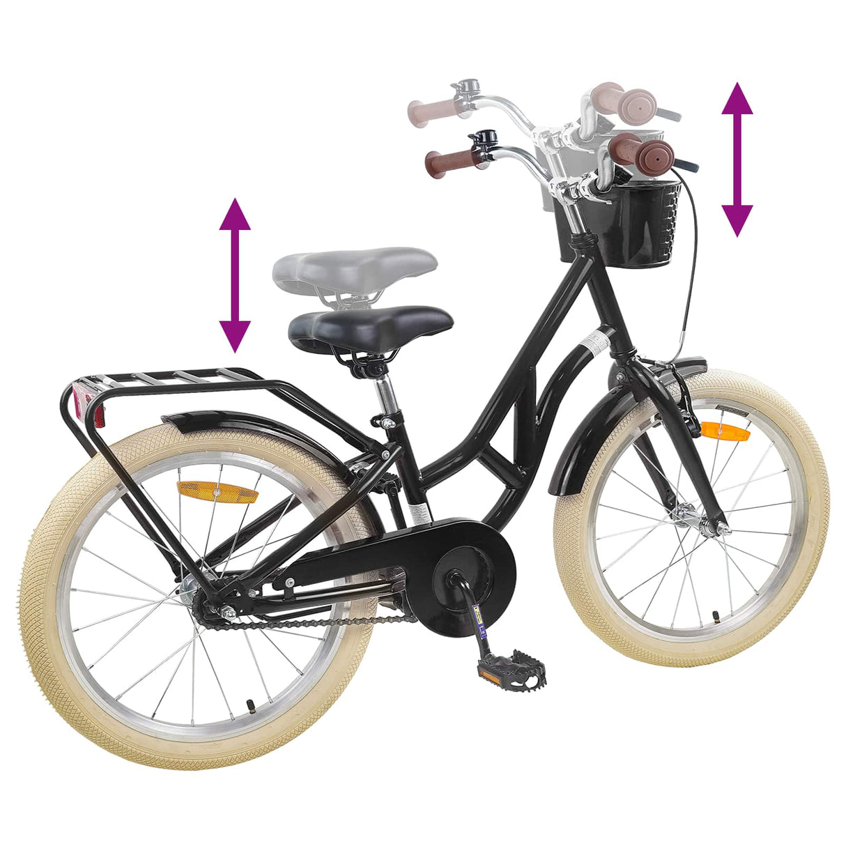 vidaXL Kids' Bike 20 Inch for 6-11 years old Black