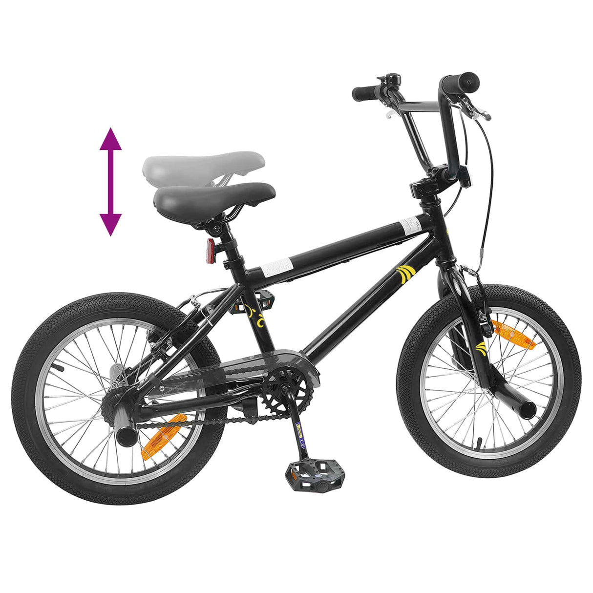 vidaXL BMX Bike 20 Inch for Children Aged 9+ Black