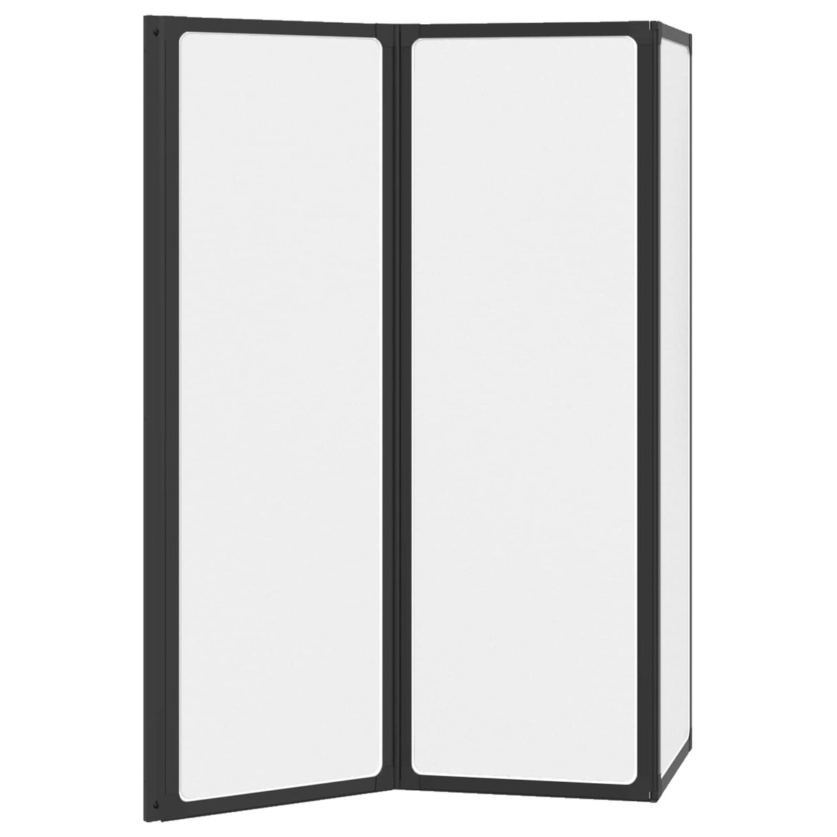 vidaXL Douchescherm Zwart 120 x 2 x 117 cm Aluminium en PP