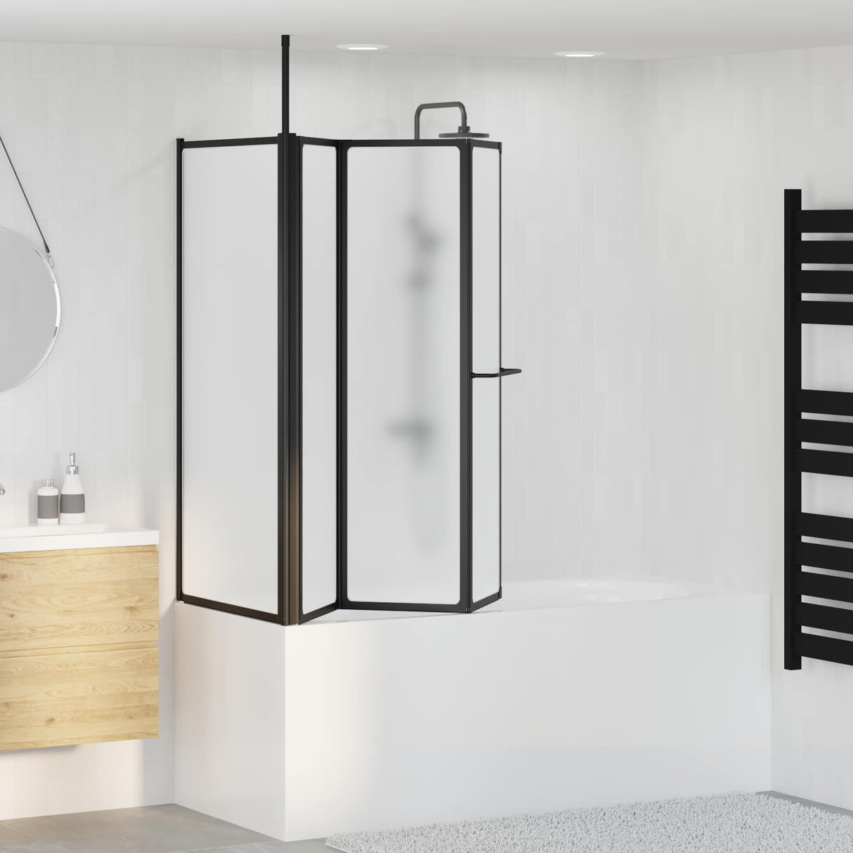 vidaXL Douchescherm Wit 120 x 70 x 137 cm Aluminium