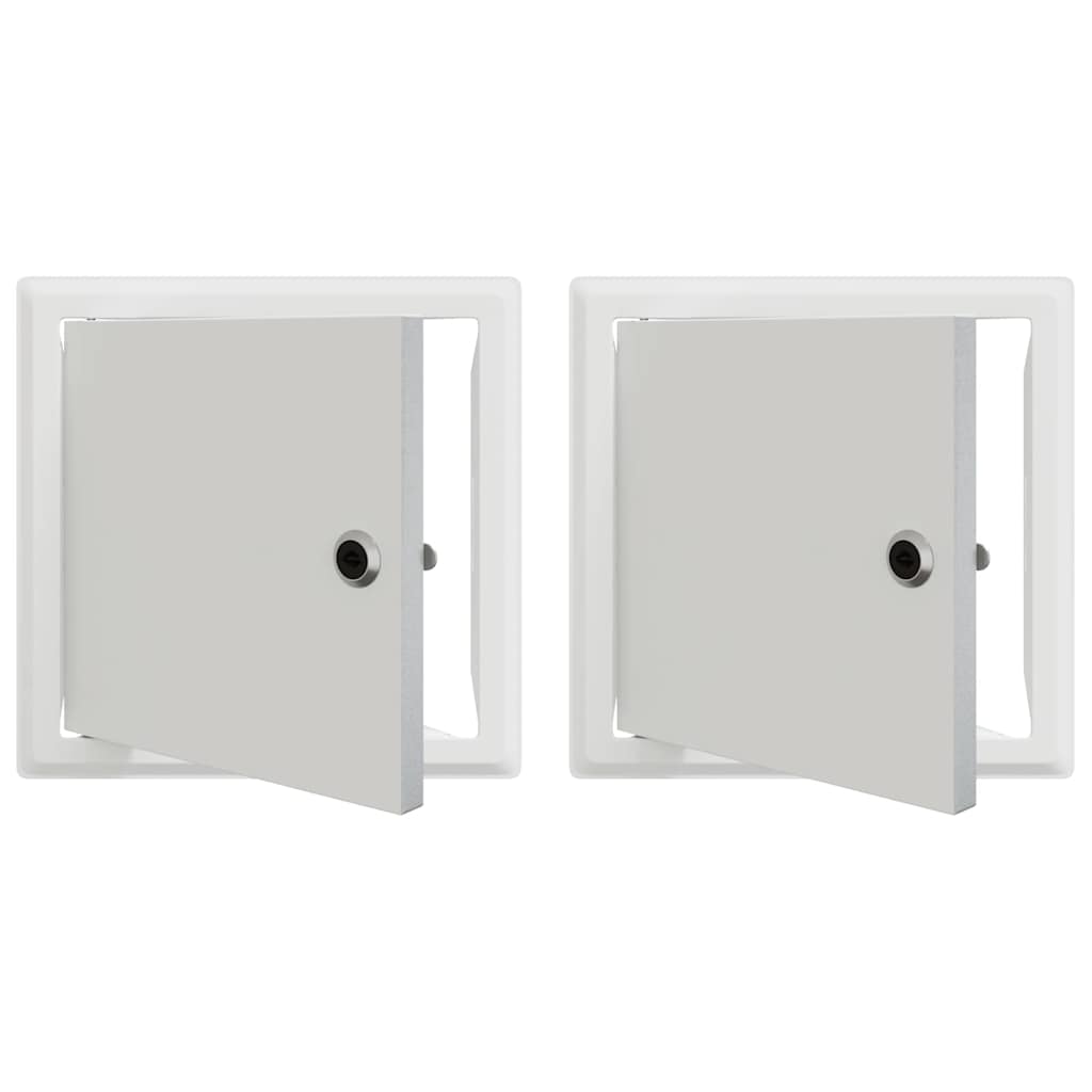 vidaXL Access Panel 2 pcs Wit 23 x 23 x 3 cm Staal