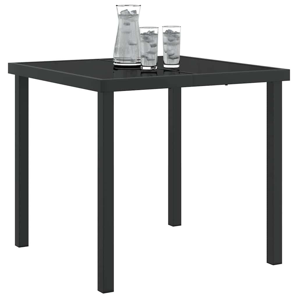 vidaXL Tuin Tafel Zwart 80 x 80 x 73 cm Metaal