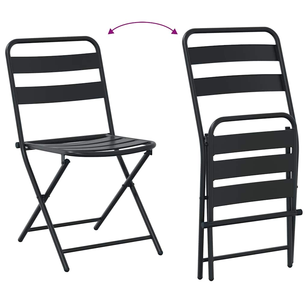 vidaXL Tuin Bistro Set 3 pcs Antraciet Staal