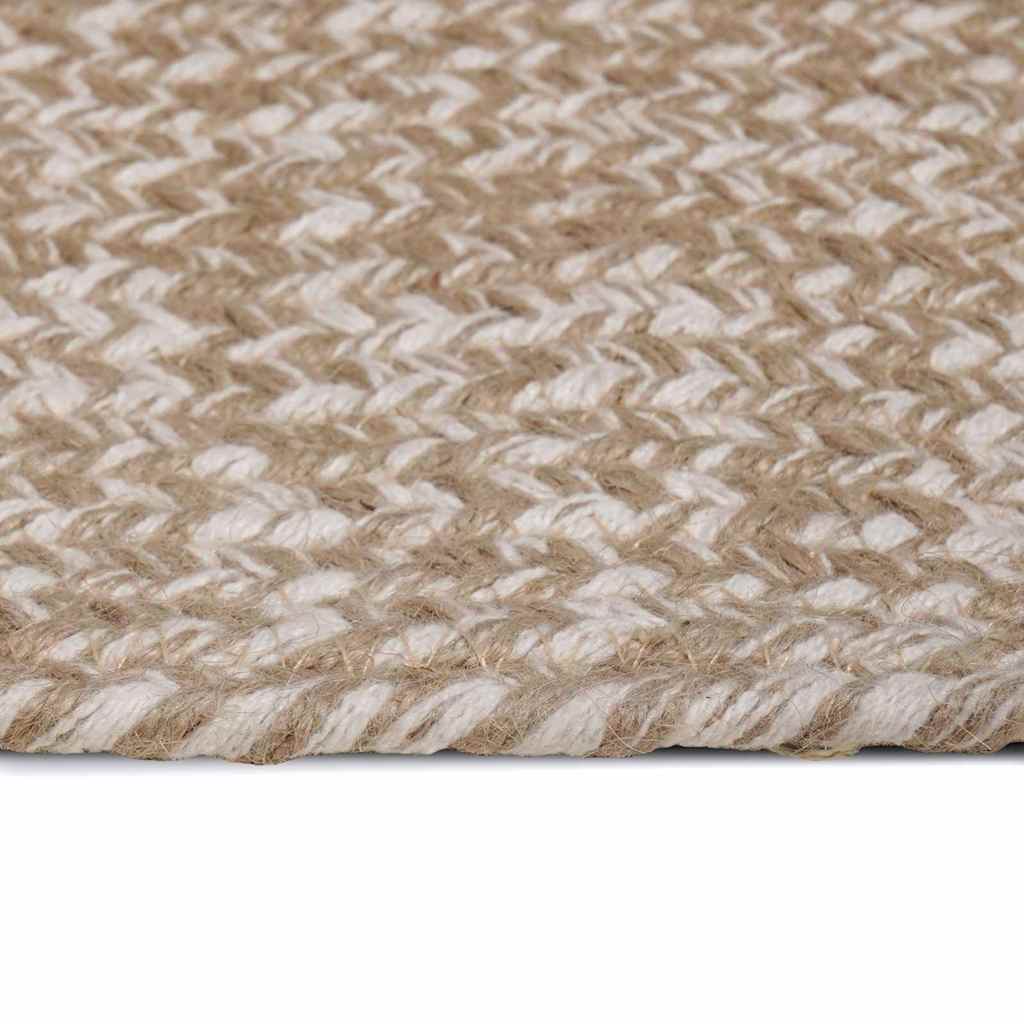 vidaXL Vloerkleden Rechthoekig Natuurlijk en Wit 60 x 110 cm Jute