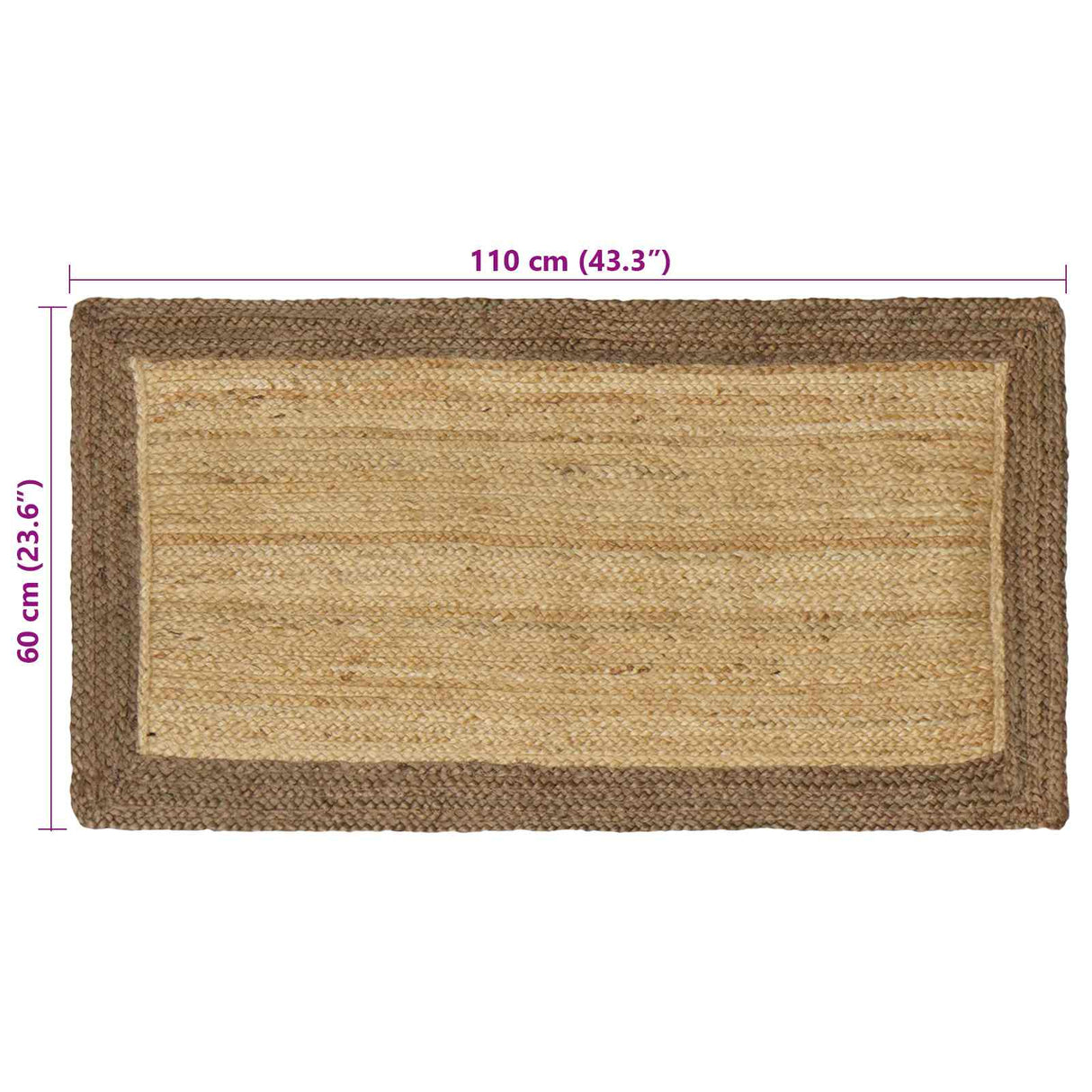 vidaXL Vloerkleden Grijs 60 x 110 cm Jute
