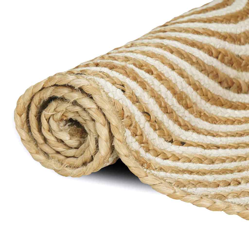 vidaXL Tapijt Natuurlijk en Wit 60 x 110 cm Jute