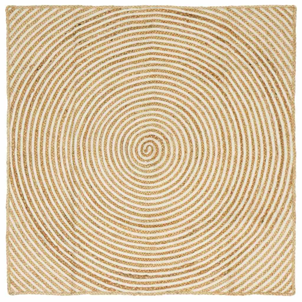 vidaXL Tapijt Natuurlijk en Wit 60 x 110 cm Jute