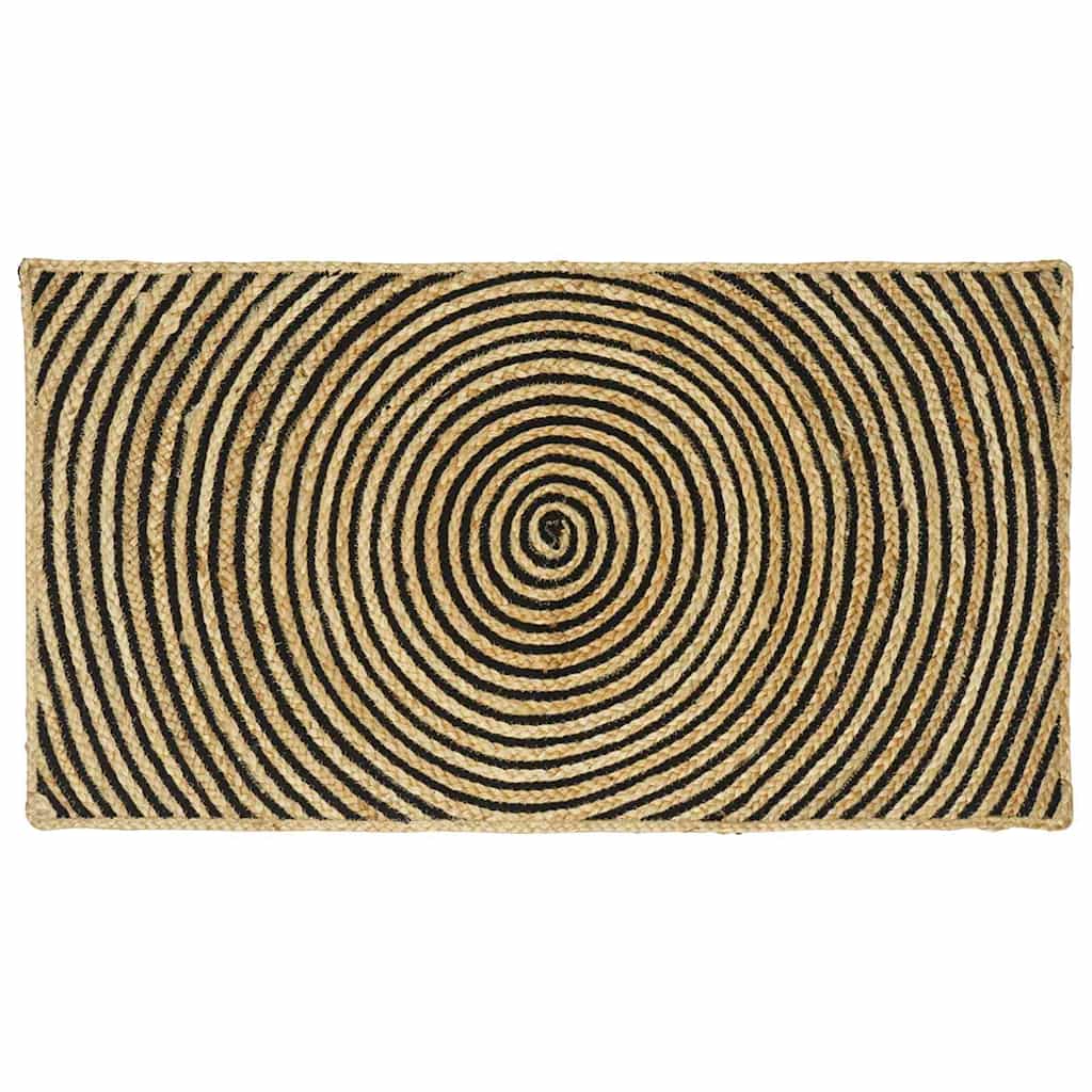 vidaXL Tapijt Natuurlijk en Wit 60 x 110 cm Jute