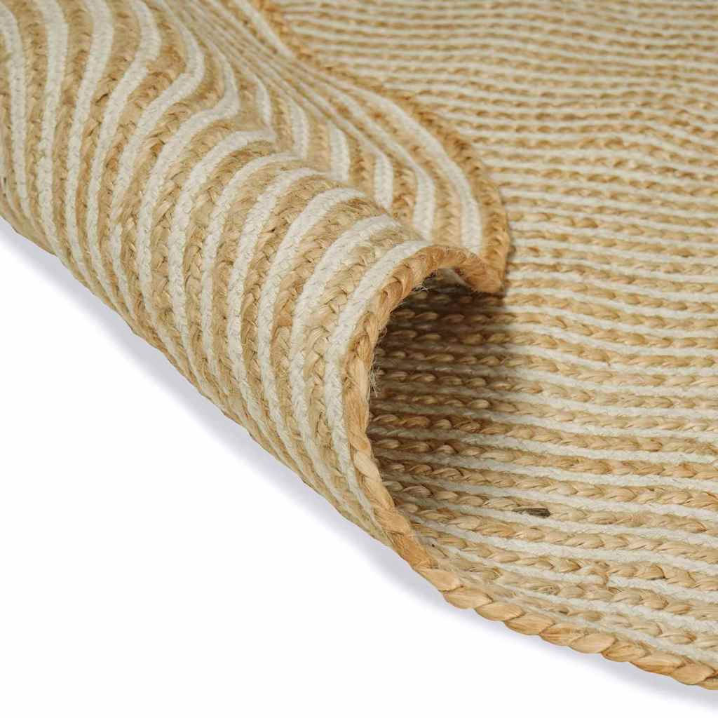 vidaXL Tapijt Natuurlijk en Wit 100 x 152 cm Jute