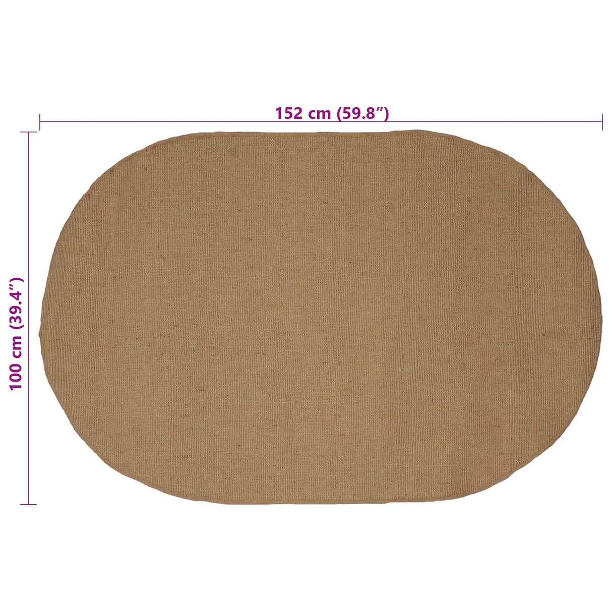 vidaXL Vloerkleden Naturel 100 x 152 cm Jute