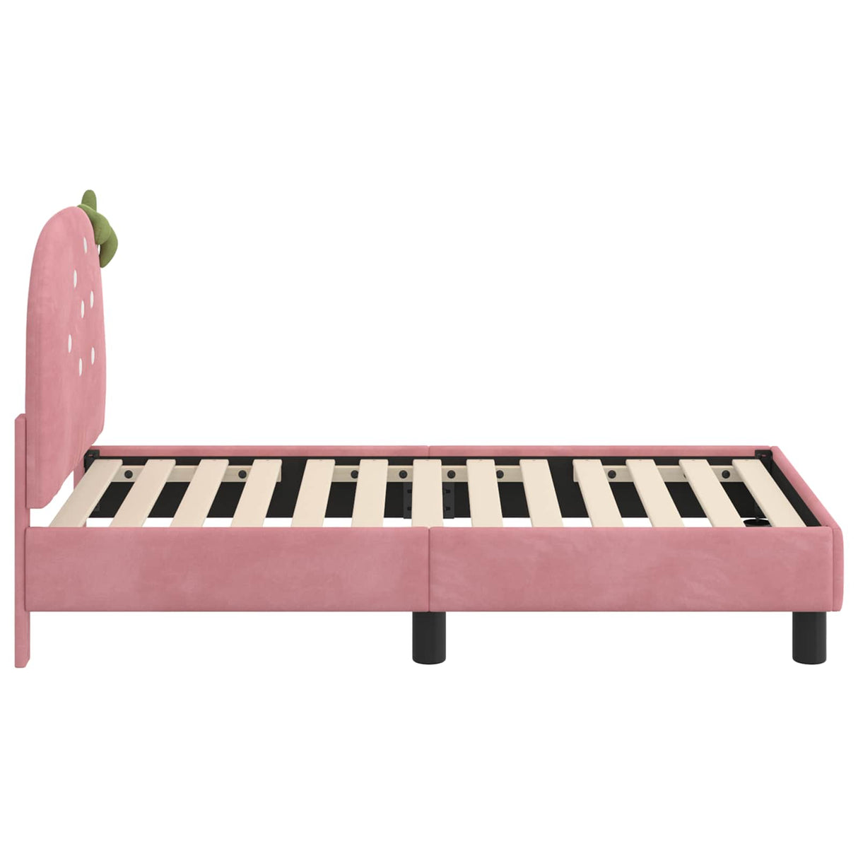 vidaXL Peuterbedframe met hoofdboard Roze 70 x 140 cm Fluweel