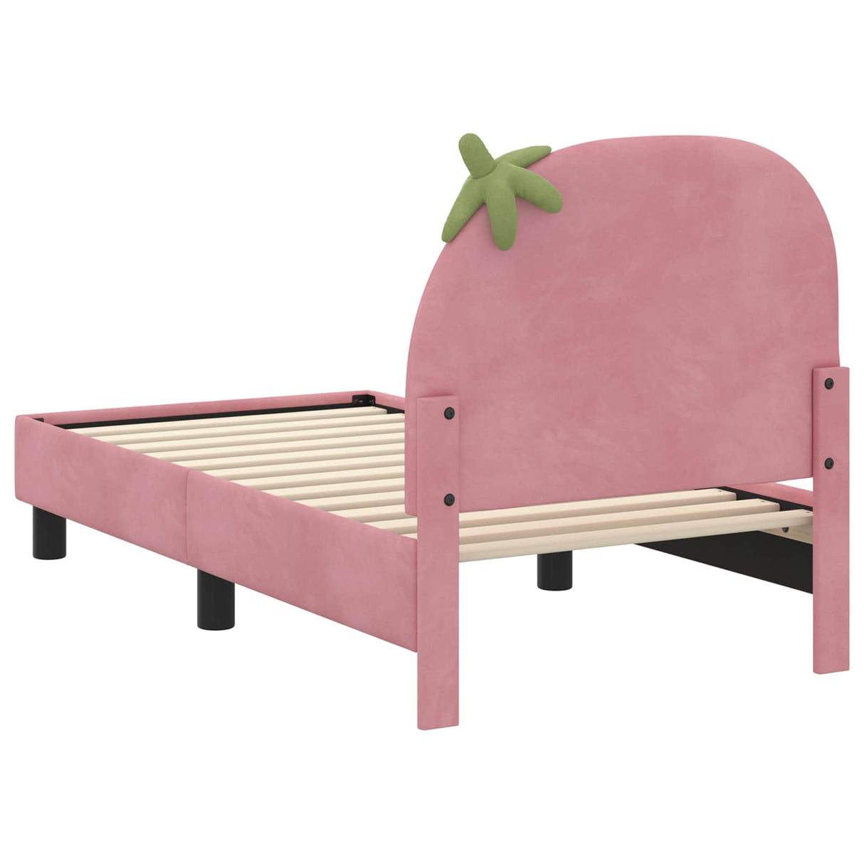 vidaXL Peuterbedframe met hoofdboard Roze 70 x 140 cm Fluweel