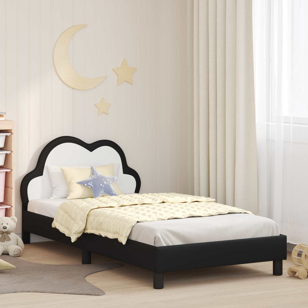 vidaXL Peuterbedframe met hoofdboard Roze 70 x 140 cm PU