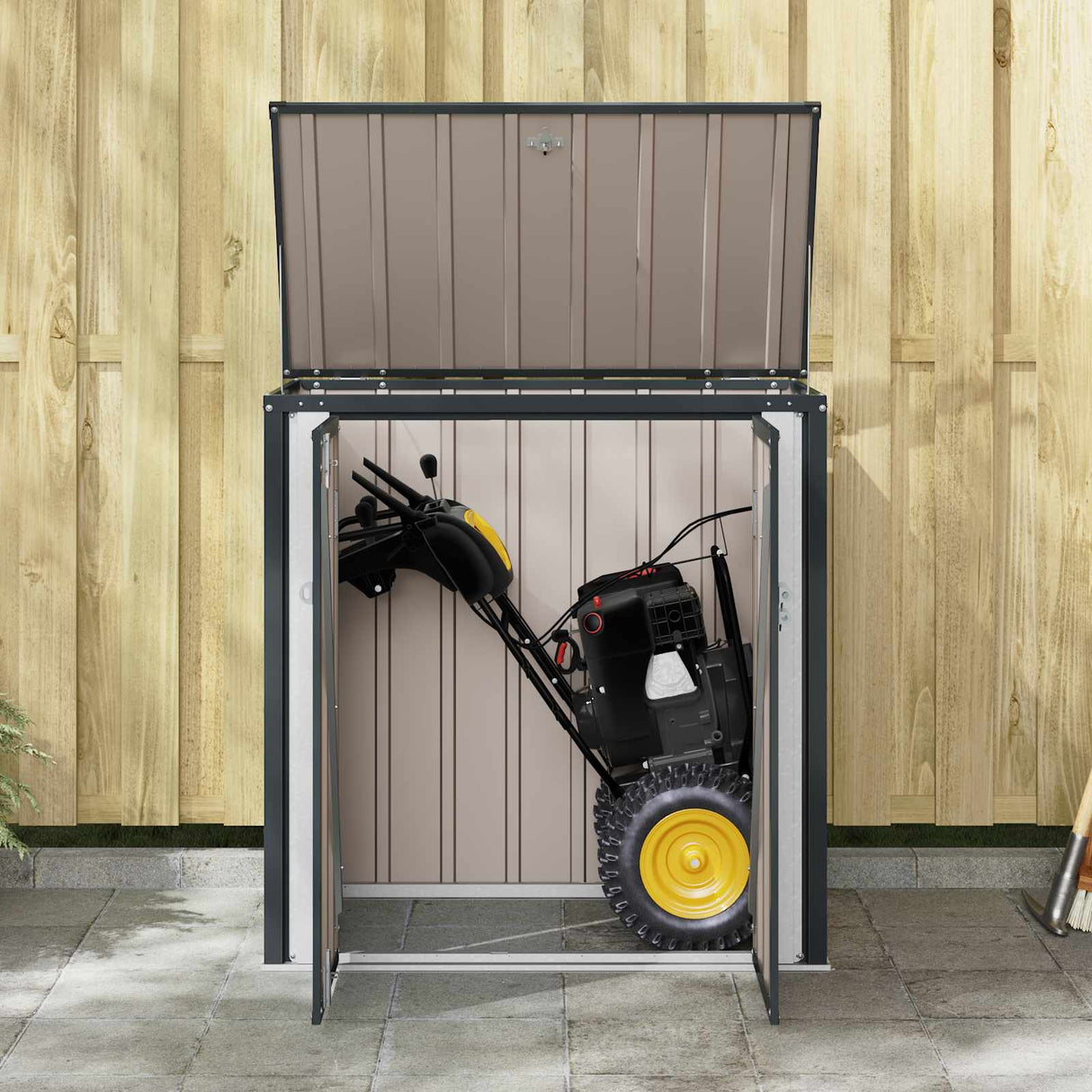 vidaXL Garden Storage Box Black 101.5 x 57 x 100.5 cm Steel